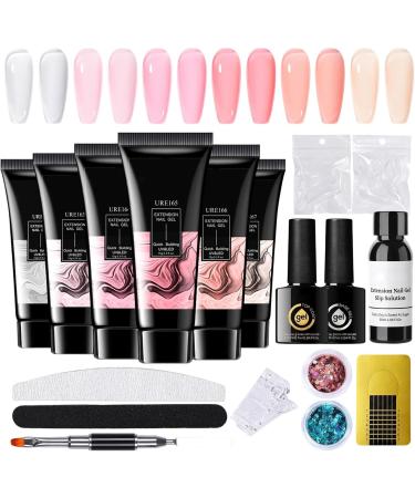 Nail Adhesive Gel | Builder Gel for Extensions with Glue 6 Colors | Multifunctional Long-Lasting Art Design Tips and Decorations for Professional Enthusiasts and Adults - Buy Online on GoSupps.com