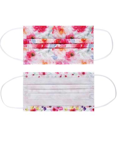 NU R 10pcs Floral 3 Ply Disposable Face Mask with Filter Layer and Elastic Earloop - Retail Sealed Bags (FLORAL-019) - Buy Online on GoSupps.com