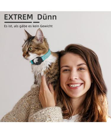 Reflective GPS Cat Neck Band with Apple AirTag | Airtag Cat Collar for Boys & Girls - Blue - Buy Online on GoSupps.com
