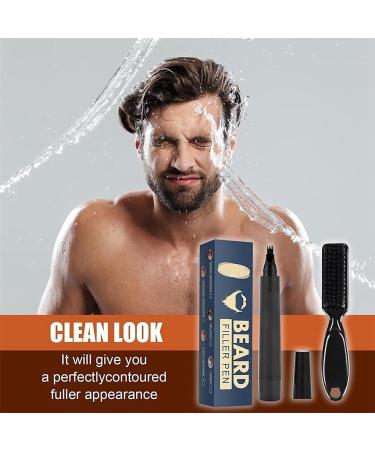 Black Beard Pen - Men's Beard Filler Pencil for Natural Coverage - Waterproof & Sweatproof Beard Brush - Long-lasting Mustache Kit for Styling, Thickening & Defining - Enhance Face Hair Color - Buy Online on GoSupps.com