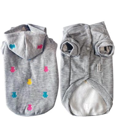 Cozy Fleece Dog Sweater & Hoodie Pajama - Fluffy Cat Sweater for Small & Medium Breeds - Ideal for French Bulldogs Dachshunds & Chihuahuas - Gray - Buy Online on GoSupps.com