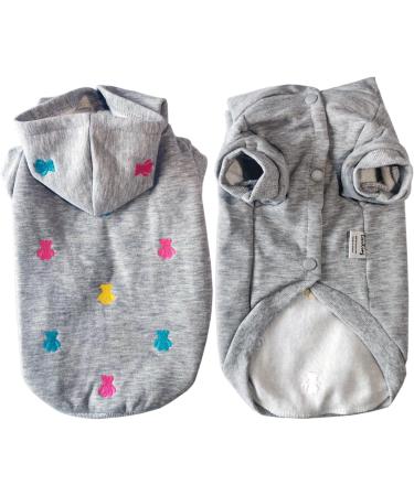 Cozy Fleece Dog Hoodie Pajama - Fluffy Sweater for Small & Medium Dogs | Perfect for French Bulldogs Dachshunds & Chihuahuas - XXS to XS Gray - Buy Online on GoSupps.com