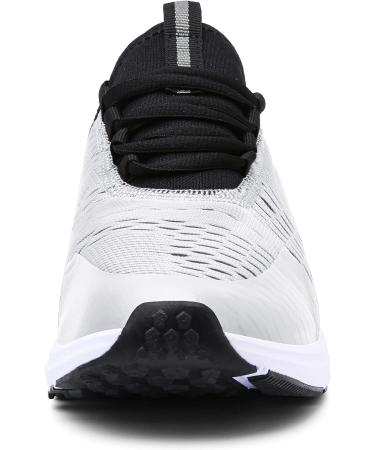 Mens Breathable Sports Sneakers - Slipproof Running Shoes | EU 43 Black & White Fitness Footwear - Buy Online on GoSupps.com
