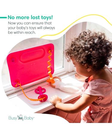 Busy Baby Toy Bungee for Baby Toys - Dishwasher Safe Toy Straps for Baby - Made with 100% Food-Grade Silicone - Pewter - Buy Online on GoSupps.com