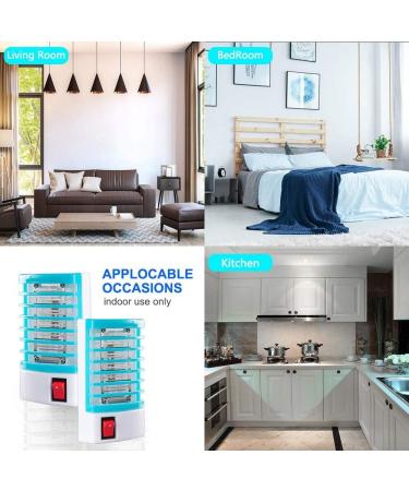 Indoor Bug Zapper Plug-in Mosquito Killer Trap - 2 Pack Electric Fly & Gnat Trap for Home - Mini Insect Killer Light for Flying Pests - A-blue - Buy Online on GoSupps.com