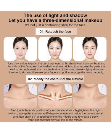Double Head Contours Stick Makeup Set | Skin-Friendly and Suitable for Sensitive Skin - 2 in 1 Body Makeup Shading Stick Concealer Stick Uwariloy - Buy Online on GoSupps.com