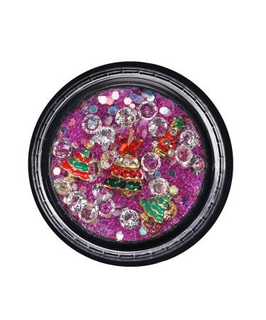 Nail Sticker Decals Nail Art Slice Cute Rhinestone Alloy Sequins Fashionable Exquisite Christmas Nail Decals Including Christmas Tree Santa Claus Rhinestones (4#Purple+Christmas tree) 4#Purple+Christmas tree 4#Purple+Christmas tree