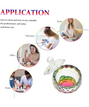 FRCOLOR Set of 4 Nail Art Crystal Cups Cosmetics Round Storage Powder Dapping Dish Nail Clamps Glass Cup Container for Liquid Powder Nail Art Cup Manicure Crystal Glass Bowl - Buy Online on GoSupps.com