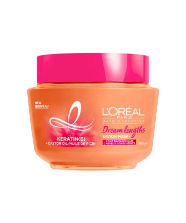 L Or al Paris Dream Lengths Savior Mask Hair Mask for Long Damaged Hair Formulated with Castor Oil & Keratin to Regenerate Damaged Length 300ml