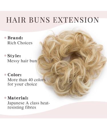 Messy Hair Scrunchies Bun Extensions Curly Wavy Hair Pieces - Dark Blonde to Bleach Blonde - Buy Online on GoSupps.com