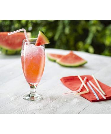 Comfy Package 200 Pack 7.75" High Flexible Plastic Straws Disposable Drinking Straws - Striped Assorted Colors - Buy Online on GoSupps.com