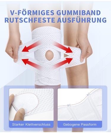 Buy Prowaves Knee Band for Men & Women - Adjustable Support with Side Stabilizers for Pain Relief Meniscal Tear ACL & Arthritis - Premium Sports Knee Brace - White - Buy Online on GoSupps.com