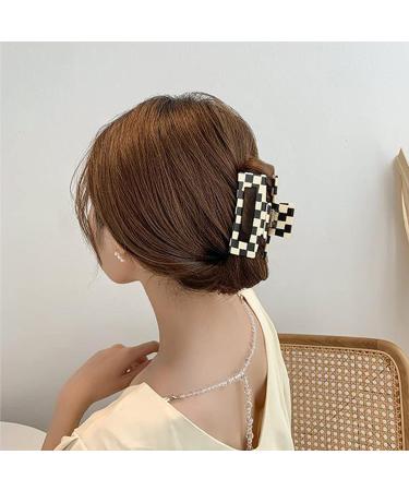 2PCS Checkered Hair Claw Clips - Classic 80's Aesthetic Hair Barrettes for Girls - Buy Online on GoSupps.com