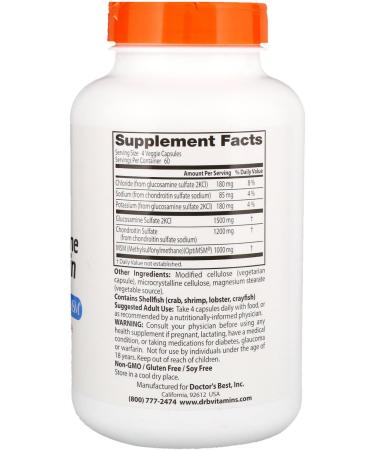 Doctor's BEST (3 Pack Glucosamine Chondroitin MSM with OptiMSM 240 Veggie Caps 3 Count (Pack of 1) - Buy Online on GoSupps.com