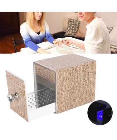 Nail Drill Box with Antiblue Light - Dustproof Storage for Manicure & Home Use (Khaki) | Best Nail Tool Organizer - Buy Online on GoSupps.com