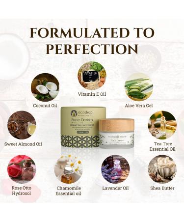 Ecodrop Organic Face Cream | Advanced Daily Facial Cream for Women | 100% All Natural Ingredients | Moisturiser & Anti Ageing Treatment - Buy Online on GoSupps.com