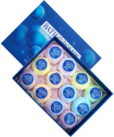 vreplrse 12pieces Vegan Bath Set Refreshing Aromatherapy Experience Bath Bombss for Women Gifts Bath Bombss Making Kit Blue - Buy Online on GoSupps.com