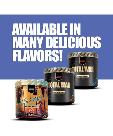 Redcon1 Total War Pre Workout - 30 Servings, Energy Boost, Endurance, Focus - Blue Raspberry - Buy Online on GoSupps.com