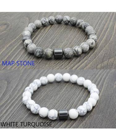 WOBBLO 2 PCS Smoking Cessation Bracelet men and women quit smoking bracelet Helps Relieve Anxiety Frustration Irritability Triple men and women Power Therapeutic Bracelet 8mm White+grey - Buy Online on GoSupps.com