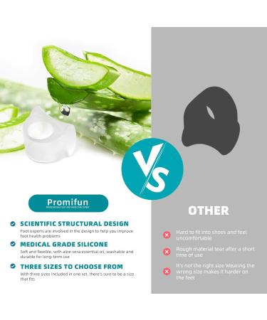 Toe Separators for Overlapping Toes - Aloe Vera Toe Spacers for Hammer Toe Relief & Alignment | 12 Pack 3 Sizes - Promifun - Buy Online on GoSupps.com