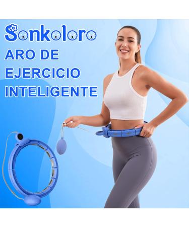 Adjustable Smart Weighted Hoop for Adults - Quiet Waist Fitness Exercise for Weight Loss - Blue - Buy Online on GoSupps.com