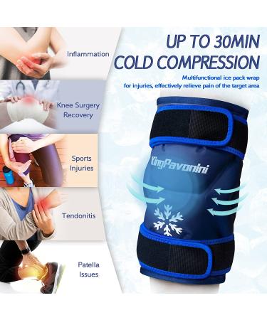 XXL Knee Ice Pack for Pain Relief & Swelling After Surgery - Reusable Gel Wrap for Knee Injuries - Large Size for Sports Injuries - Blue - Buy Online on GoSupps.com