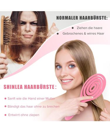 Shinlea Hairbrush - No Tangles Scalp Massage Brush for Women Men & Kids | Ideal for Curls & Long Hair (Pink) - International Shipping Available - Buy Online on GoSupps.com