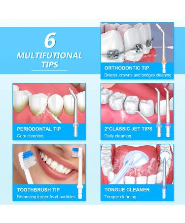 Water Dental Flosser - H2ofloss Cordless Oral Irrigator for Braces & Travel, Waterproof with 6 Nozzles - Black - Buy Online on GoSupps.com