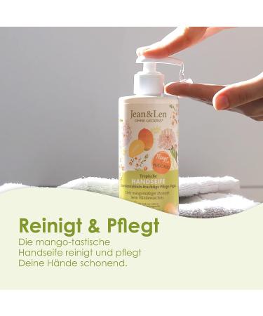 Jean & Len Tropical Hand Soap Mango & Avocado | Gentle Liquid Soap for Sensitive Skin | Vegan | 250ml - Buy Online on GoSupps.com