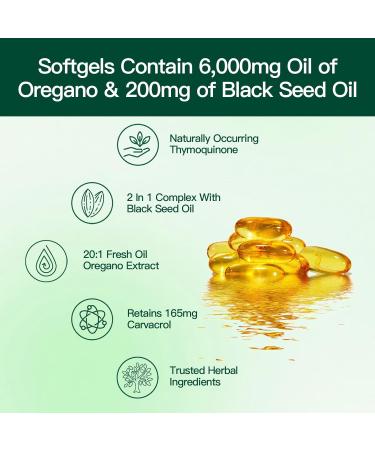 VivoNu Oil of Oregano with Black Seed Oil Capsules Carvacrol Burdock Root TQ & THQ Vitamin E&D3 Non-GMO - Buy Online on GoSupps.com