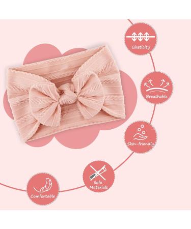 2 PCS Baby Headbands for Newborn Girl Toddler with Adorable Bows - Soft Hairbands for Daily Wear & Special Occasions (Pink/White) - Buy Online on GoSupps.com