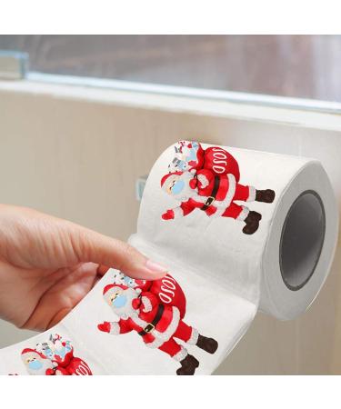 1 Roll Santa Claus Toilet Paper Merry Christmas Tissue Paper Funny Prank Tissue for Christmas Stocking Stuffers Favors Goforwealth - Buy Online on GoSupps.com