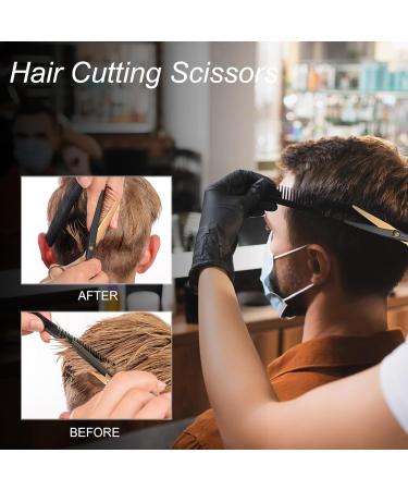Hairdressing Scissors Jiasoval 6 Inch Hair Cutting Scissor & Thinning Scissors Hairdressing Stainless Steel Barber Scissors with Leather Cover Comb Hair Clip Professional Salons Hair Shears Set - Buy Online on GoSupps.com