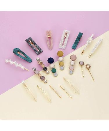 Mehayi 20 PCS Macaron Pearl Hair Clips Set - Cute Fashion Hair Barrettes & Bobby Pins for Women and Girls | Boho Fancy Hairpin Accessories for Wedding & Gifts - Buy Online on GoSupps.com