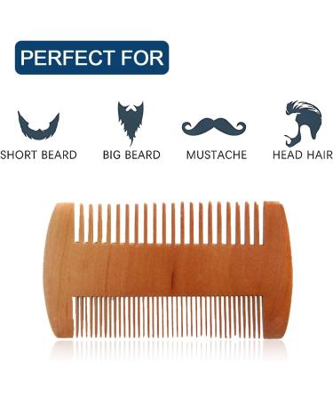 Men's Wooden Beard Comb - Double Sided Fine & Coarse Teeth Moustache Comb - Buy Online on GoSupps.com