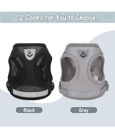 BINGPET Escape Proof Cat Harness and Leash Set - Adjustable Reflective Mesh Vest Harness for Small Medium Cats - Walking Kit for Kittens - Black - Buy Online on GoSupps.com