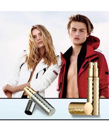 Travel Cologne Bottle - Gold & Grey Rhombic Refillable Perfume Atomizer | 5ml Travel Spray - Buy Online on GoSupps.com