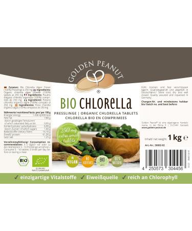 Buy GOLDEN PEANUT Chlorella 1 kg Pellets 100% Raw Organic Broken Cell Walls EU Organic Standard - International Shipping Available - Buy Online on GoSupps.com