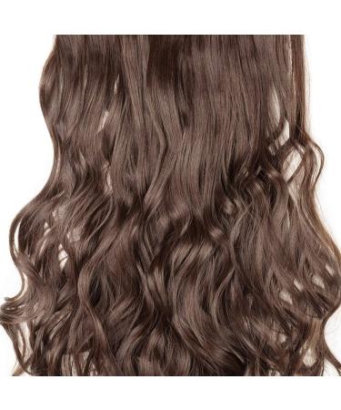 Silk-co 17 inch Light Brown Clip in Hair Extensions - 100% Synthetic Long Curly Wavy Hairpieces (8pcs) - Full Head 17 Inch Curly #Light Brown - Buy Online on GoSupps.com