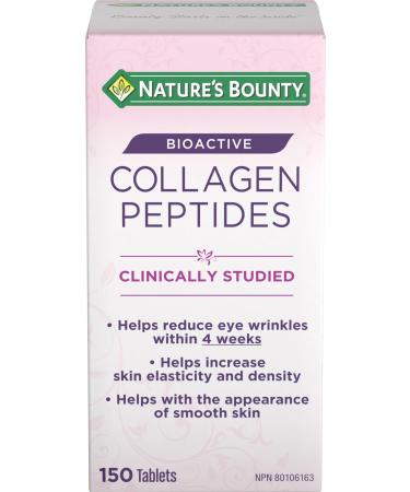 Nature's Bounty Bioactive Collagen 2500mg Peptides Helps Reduce Wrinkles Clinically Studied 150 Count