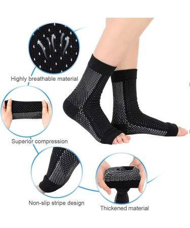 Neuropathy Socks Anti-Slip Plantar Fasciitis Compression Socks Ankle Support Brace for Sprained Ankle X-Large 2p - Buy Online on GoSupps.com