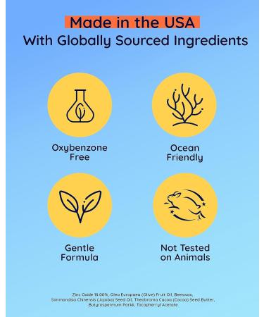 Natural Sunscreen Stick SPF 30 | Broad Spectrum Mineral Sunblock for Face & Sensitive Skin | Zinc Oxide 18% | Travel Size - Buy Online on GoSupps.com