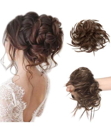 SEGO Hair Extensions Hairpiece Bun Hair Tie Updos Like Real Hair 45 G Ash Brown