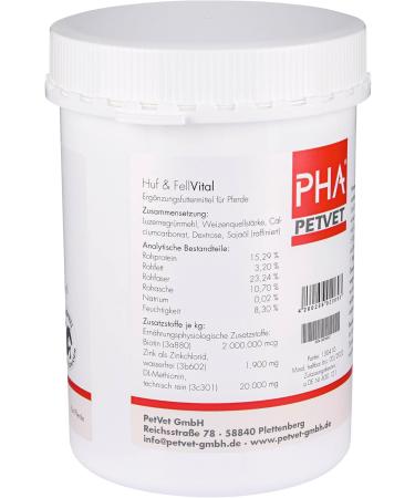 Pha Huf & Fell Vital Horse Supplement - Biotin & Zinc Powder for Healthy Hooves & Shiny Fur | 750g - Buy Online on GoSupps.com