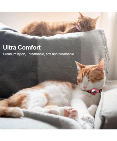 Xiiore 2-Piece Airtag Cat Neck Band with Bell | Reflective GPS Nylon Collar | Safe & Stylish Brown+Pink Design - Buy Online on GoSupps.com