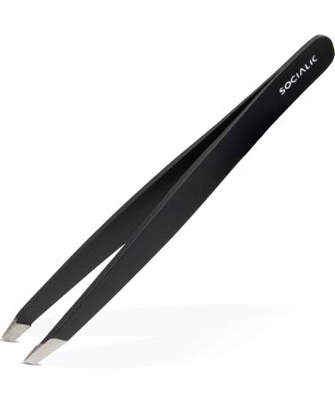 Socialic eyebrow tweezers including eyebrow brush and case - precise plucking twin made of stainless stainless steel |Plucking twezers suitable for eyebrows and hair removal for women and men