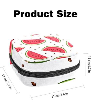 GIAPB Period Bag | Sanitary Napkin Storage & Travel Makeup Pouch - Red Watermelon Fruit Color - Buy Online on GoSupps.com