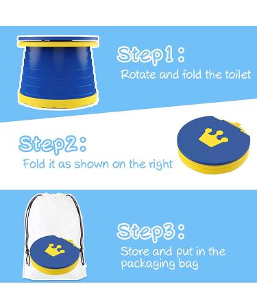 Portable Toddler Potty Seat | Folding Training Toilet Chair for Kids | Indoor Outdoor Travel Potty with Storage Bag - Blue - Buy Online on GoSupps.com