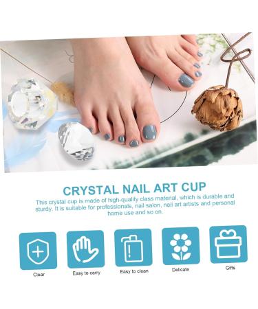 POPETPOP 1pc Nail Art Crystal Cup Crystal Glass Dish Acrylic Powder Dish Glass Dappen Dish for Acrylic Nails Nail Tech Matte Gel Nail Polish Crystal Nail Art Cup White Mixing Cup Frosted 5.5x5.5cm White - Buy Online on GoSupps.com