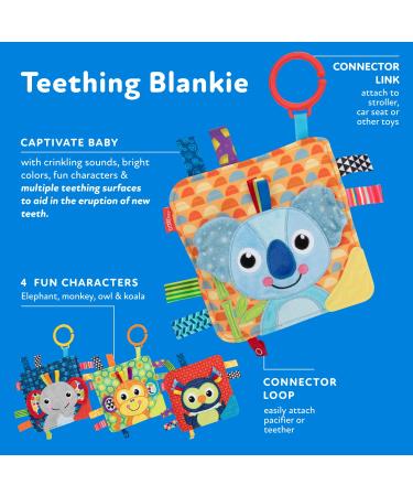 Nuby Teething Blankie - Choose from Owl, Koala, Monkey, or Elephant Design - Buy Online on GoSupps.com